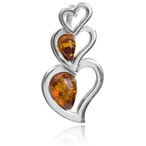Sterling Silver Amber Heart Pendant Sterling Silver Amber Heart Pendant