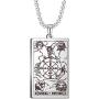 VASSAGO Tarot Stainless Steel X Wheel of Fortune Tarot Card Pendant Laser Engraved Celtic Astrology Divination Magic Amulet Necklace