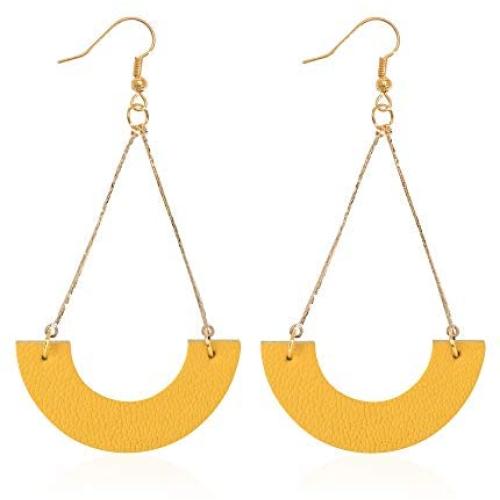KINIVA Genuine Leather Earrings Vintage Dangle Drop for Women Girls