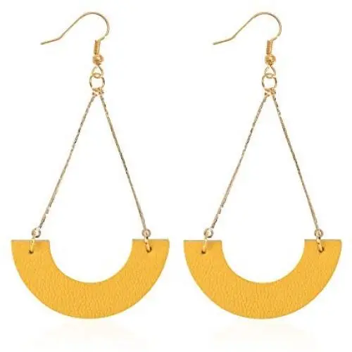 KINIVA Genuine Leather Earrings Vintage Dangle Drop for Women Girls KINIVA Genuine Leather Earrings Vintage Dangle Drop for Women Girls