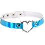 Tvoip 4Pcs PU Leather Choker Necklace Gift for Women Holographic Choker Heart Metal Laser Collar Chocker Fashion Jewelry Colorful Leather