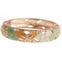 UJOY Vintage Jewelry Cloisonne Handcrafted Enameled Flower Gorgeous Rhinestone Gold Hinged Cuff Bracelet Bangles Gifts 88A11