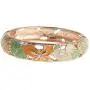 UJOY Vintage Jewelry Cloisonne Handcrafted Enameled Flower Gorgeous Rhinestone Gold Hinged Cuff Bracelet Bangles Gifts 88A11