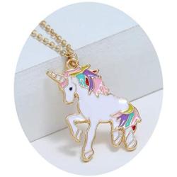 Unicorn Necklace Rainbow Unicorn Necklace Pendant Jewelry Gifts for Girls Best Friend Granddaughter Christmas Birthday Gifts Alloy Metal