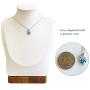 FANCIME Birthstone Necklace for Women 1.5CT Created Aquamarine Necklace in Sterling Silver Infinity Double Heart Necklace Dainty Fine Jewelry 16''+2''extender