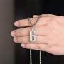 QeenseKc Sport Lucky Number 0-9 Necklace Jersey Number Initial Pendant Stainless Steel Jewelry 25mm High 3mm Wheat Chain