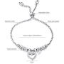 Meeshine Tennis Bracelet for Women with Adjustable Slider, Stainless Steel Link Bracelet Cubic Zirconia Inlaid, 8.7 Bracelet for Women Girls Christmas Birthday Party Daily