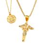 Xiaoke Love Guardian Angel Necklace for Women Girls,18K Gold Plated Angel Necklace, Unique Couple Cherub Necklace for Him and Her -with Display Box
