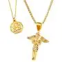 Xiaoke Love Guardian Angel Necklace for Women Girls,18K Gold Plated Angel Necklace, Unique Couple Cherub Necklace for Him and Her -with Display Box