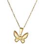 Butterfly Pendant Necklace Lightweight Hypoallergenic Surgical Titanium Steel Golden Insect Necklace