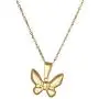 Butterfly Pendant Necklace Lightweight Hypoallergenic Surgical Titanium Steel Golden Insect Necklace