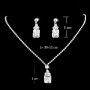 Unicra Bride Silver Necklace Earrings Set Crystal Bridal Wedding Jewelry Set Rhinestone Choker Necklace for Women and Girls (Silver-1)