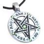 Trilogy Jewelry - Made in the USA Pewter Inverted Pentagram Tetragrammaton Runes Pendant w/ 6 Swarovski Crystal Peridot August Birthstone