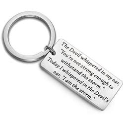 FUSTMW Inspirational Gifts I Am The Storm Keychain Motivating Jewelry Encouragement Gift