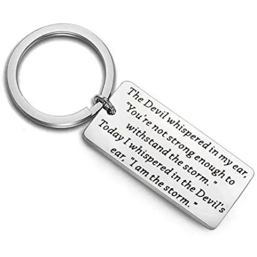 FUSTMW Inspirational Gifts I Am The Storm Keychain Motivating Jewelry Encouragement Gift FUSTMW Inspirational Gifts I Am The Storm Keychain Motivating Jewelry Encouragement Gift