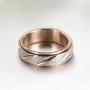 JAJAFOOK 6MM Titanium Steel Scrub Spins Rings,Fashion Spinner Ring Colorful Sand Blast Finish,Comfort Fit