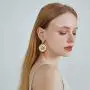 Sinkcangwu Women Earrings Statement Rhinestone Earrings Round Tree Pendant Trend Fashion Jewelry Drop Hanging Dangle Earring Charm Colorful