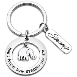 WUSUANED Inspirational Keychain Never Forget How Strong You Are Keychain With Strong Charm Graduation Gift