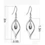 18K Gold-Plated 925 Sterling Silver Swarovski Crystal Twist Leaf Fashion Dangle Earrings for Women