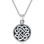 Personalized Engravable Celtic Knot Irish Friendship Round Circle Medallion Pendant Necklace Women Men Sterling Silver Personalized Engravable Celtic Knot Irish Friendship Round Circle Medallion Pendant Necklace Women Men Sterling Silver