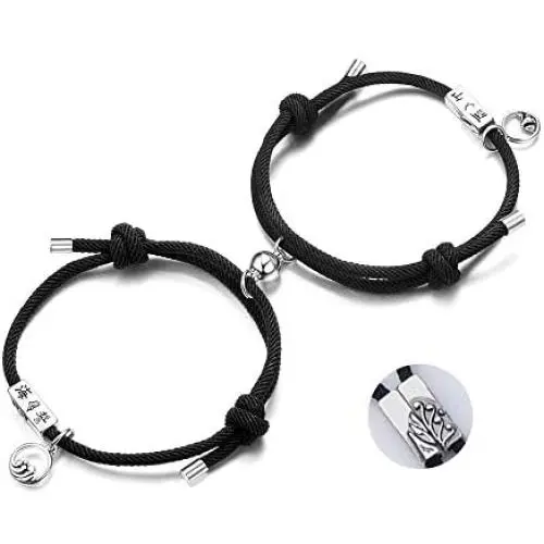 Jstyle Gift for Valentines Day 2PCS Couple Magnetic Bracelet Set Mutual Attraction Rope Braided Bracelets Adjustable Charm Couple Jewelry Set for Women Men Jstyle Gift for Valentines Day 2PCS Couple Magnetic Bracelet Set Mutual Attraction Rope Braided Bracelets Adjustable Charm Couple Jewelry Set for Women Men