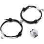 Jstyle Gift for Valentines Day 2PCS Couple Magnetic Bracelet Set Mutual Attraction Rope Braided Bracelets Adjustable Charm Couple Jewelry Set for Women Men