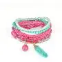 Colorful Beaded Wrap Bracelet, Summer Beach Beads Bangle Jewelry, Bohemian Stackable Bead Bracelets, Bohemian Stretch Bead Multilayer Tassels Bracelet for Women and Girl(Blue)