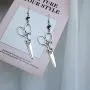 Infinity Love Heart Scissors Earrings Punk Gothic Heart Shears Dangle Drop Earrings for Hairdresser fashion jewelry Gifts