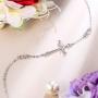 EVER FAITH Cross Bracelet 925 Silver Cross Infinity Charm Adjustable Link Religious Jewelry Gift for Women, Girls