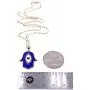 Mava Art Gold Plated Blue Enamel Hamsa Hand Necklace for Women 18K Plated Chain Evil Eye Jewelry