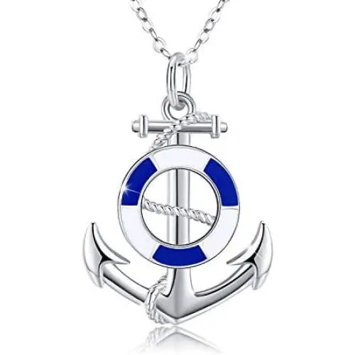 CUOKA MIRACLE Anchor Necklace, S925 Sterling Silver Sailor Necklace Rudder Nautical Necklace Anchor Pendant Jewelry Gifts for Women and Men CUOKA MIRACLE Anchor Necklace, S925 Sterling Silver Sailor Necklace Rudder Nautical Necklace Anchor Pendant Jewelry Gifts for Women and Men