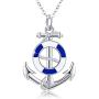 CUOKA MIRACLE Anchor Necklace, S925 Sterling Silver Sailor Necklace Rudder Nautical Necklace Anchor Pendant Jewelry Gifts for Women and Men