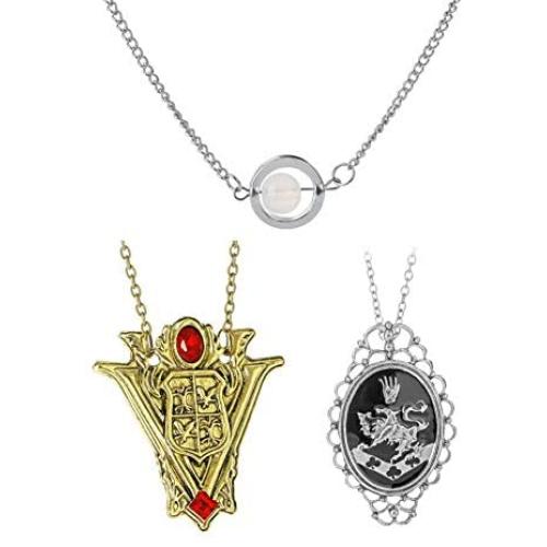 3PCS One Set Vampire Twilight Rosalies Necklace Replica Jewelry Silver Plated Bellas Moon Stone Pendant Necklaces,3 pieces