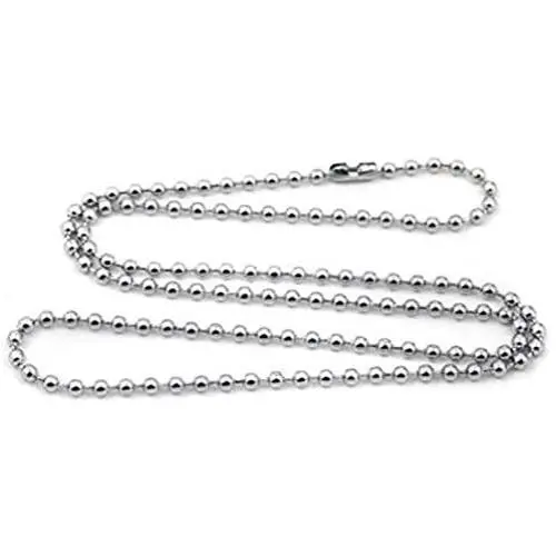 Sandra Mens Jewelry 1.5mm-4.5mm 18''-36'' Silver Stainless Steel Ball Necklace Chain Sandra Mens Jewelry 1.5mm-4.5mm 18''-36'' Silver Stainless Steel Ball Necklace Chain
