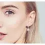 Nicole Miller Fine Jewelry - Sterling Silver with 8mm Cushion Cut Gemstone Dangle Drop Earrings