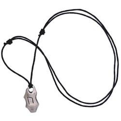 Norse Nordic Vikng Jewelry Uruz U Strength Creativity & Wealth Element Earth Elder Futhark Rune Runic Protection Amulet Silver Pewter Mens Pendant Necklace Charm for men W adjustable Cord