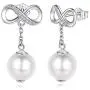 925 Sterling Silver Women Earrings- Beinlove Pearl Infinity Love Dangle Drop Earrings Studs for Women Best Valentines Day Mothers Day Gift