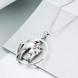 ONEFINITY Horse Necklace Sterling Silver Origami Horse Pendant Necklace Valentines Day Gifts for Women Wife Girlfriend