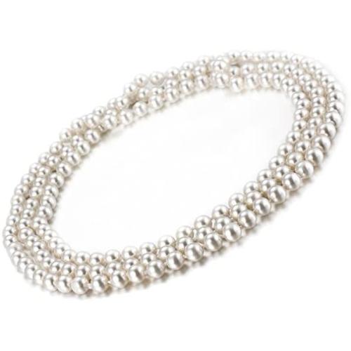 VIKI LYNN Faux Pearl Necklace Costume Jewelry Fashion Flapper Accessories 59 inch Long Necklaces for Women
