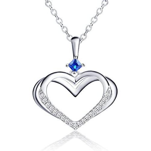 Caperci Sterling Silver Diamond Accent Kindred Heart Necklace - Mothers Day Jewelry Gifts for Mom/Wife