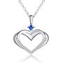 Caperci Sterling Silver Diamond Accent Kindred Heart Necklace - Mothers Day Jewelry Gifts for Mom/Wife