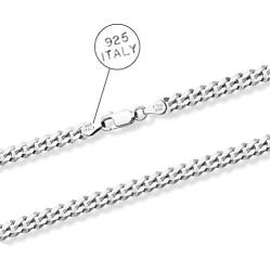 Savlano 925 Sterling Silver 8mm Italian Solid Curb Cuban Link Chain Necklace for Men & Women - Made in Italy Comes Gift Box (8mm)