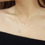 Tiny Initial Necklaces - 14K Gold Plated Dainty Cute Round Letter Necklace for Women Girls