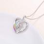 Unicorn Necklace Sterling Silver Forever Love Unicorn in Heart Pendant Necklace for Women Girlfriend Daughter Gift