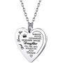 MollyQueen Daughter Heart Pendant Necklace from Dad Mom Inspirational Gift Remember Whose Daughter You are Stainless Steel Jewelry Birthday Gifts