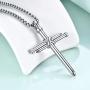 Rnivida Stainless Steel Cross Pendant Necklace, Christian Jewelry Church Baptism Gift for Men Women