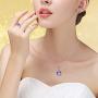 Uloveido Good Luck Big Round Shape Crystal Drop Pendant Necklace, Earrings and Rings Wedding Jewelry Set for Bridal Women Birthday Anniversary T484