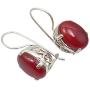 SilverStarJewel 925 Sterling Silver 10 x 14 mm Cab Carnelian Earrings 1.1'' Ladies Jewelry