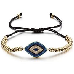CIUNOFOR Evil Eye Charm Bracelet Gold Rose Gold Plated Stainless Steel Bead Link Italian Style for Women Girls …