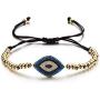 CIUNOFOR Evil Eye Charm Bracelet Gold Rose Gold Plated Stainless Steel Bead Link Italian Style for Women Girls …